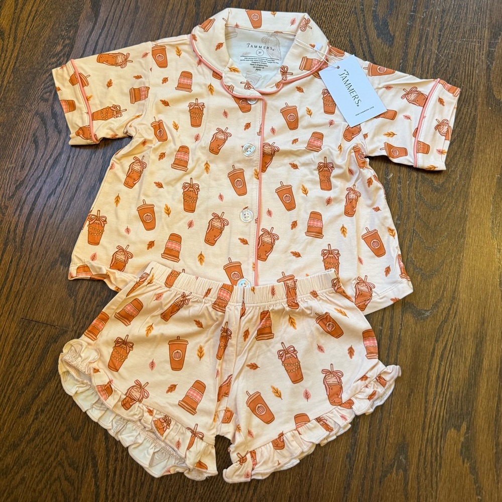 NWT In My Jammers Coffee Shorts Set